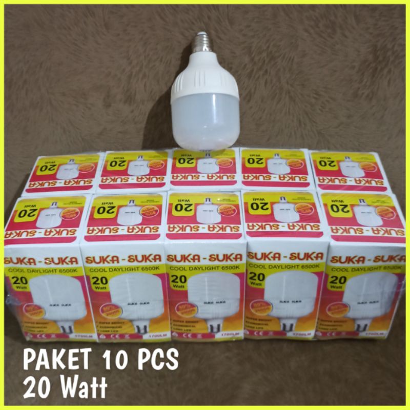 Paket 10 pcs Lampu Led capsul 20 watt / Led suka-suka 20watt/ lampu Hemat ENERGI