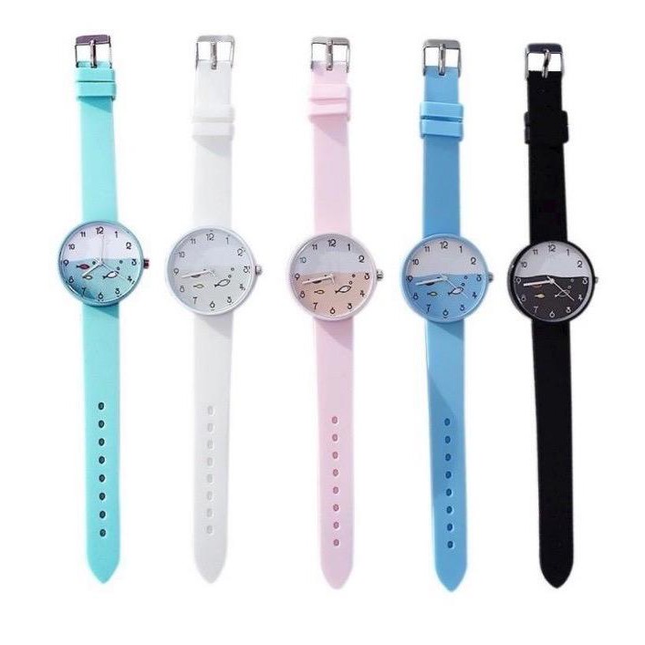 PA JAM TANGAN MURAH PRIA WANITA HARAJUKU KOREAN STYLE RUBBER MOTIF IKAN // GN028