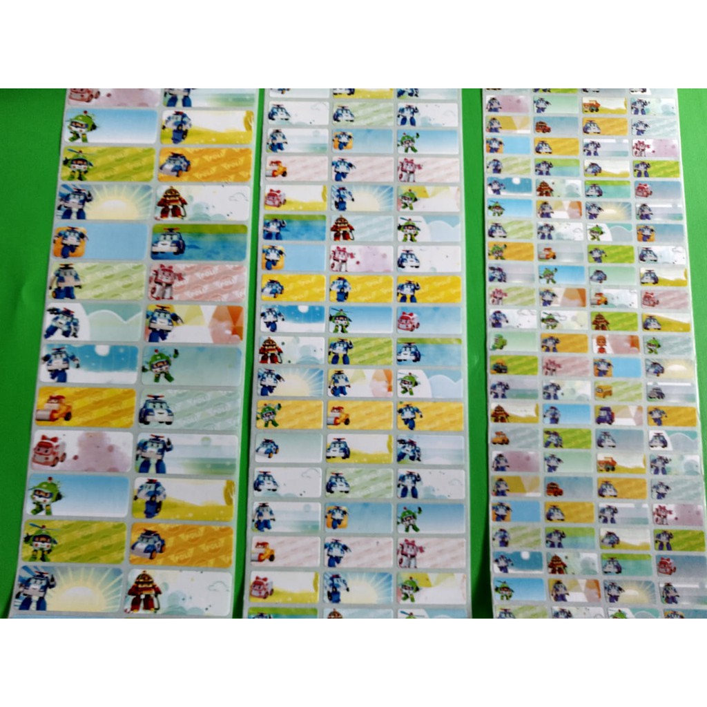 

ROBOCAR stiker label nama waterproof anti air murah