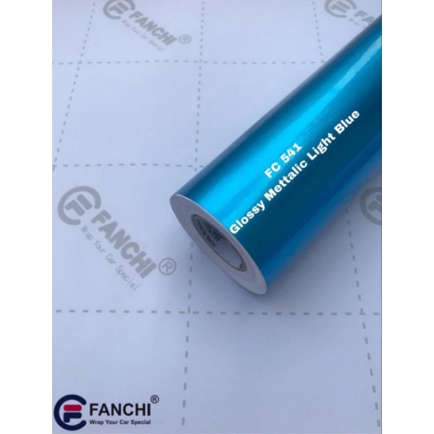 Sticker Fanchi FC541 Glossy Metallic Light Blue Biru Muda Candy Glossy Premium Wrap