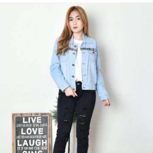 Jaket Jeans Levis Wanita Sobek Bagus Modern Gaul