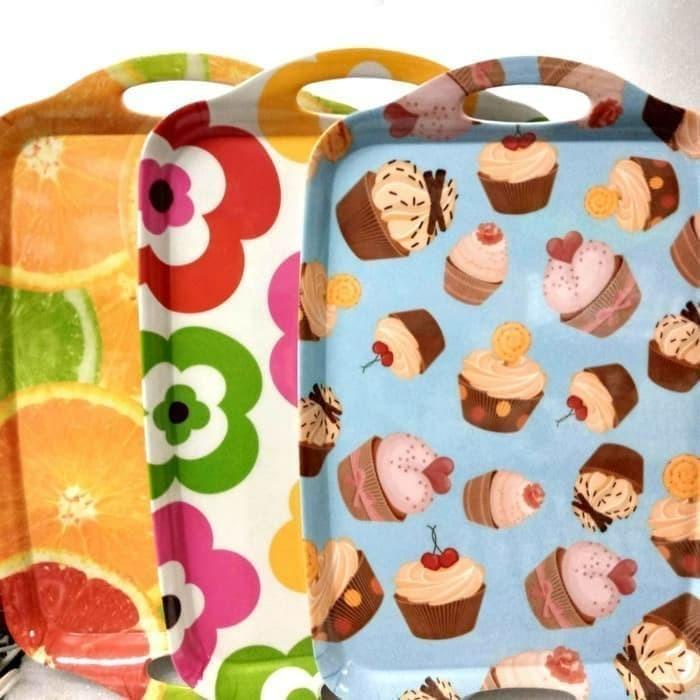 Nampan Nampan Segi Tray Melamine Onyx Motip Klasic Asc 05 White Handle