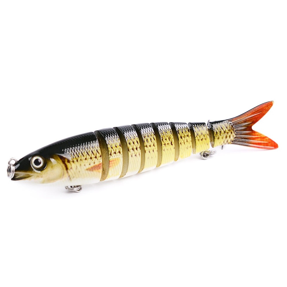 1Pc Umpan Pancing Fishing Lure Swimbait Minnow Crankbait Hard Bait Bentuk Ikan 8 Bagian Panjang 13cm Berat 19g