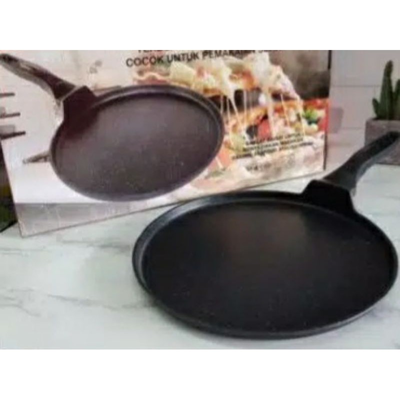 Panci , Teflon Wajan , BBQ , CREPE PIZZA , Martabak , GRILL PAN MARBLE  , 30CM