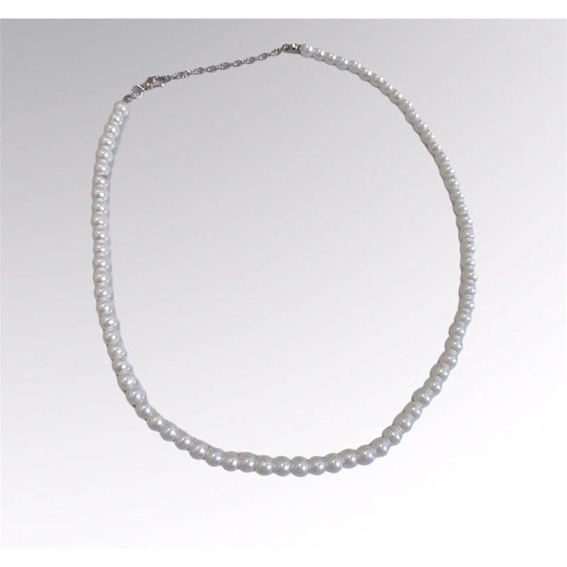 Kalung Mutiara Sintetis 6 mm Pria Wanita Necklace Pearl