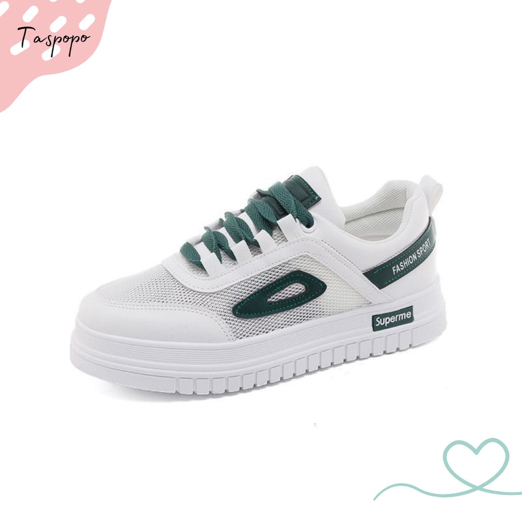 [Import] Taspopo 1019 Sepatu Sneaker Putih Wanita Fashion Korea