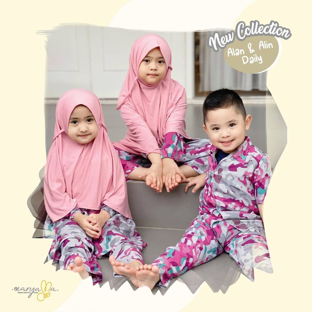 (Promo) Baju Anak Laki Laki Baju Setelan Alan Daily Set By Maryama Kids - Pink