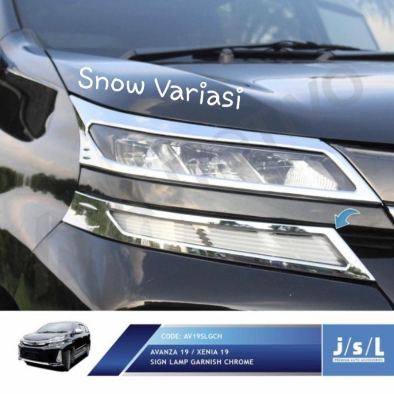 Garnish Lampu Depan Belakang Grand Avanza Veloz 2019 chrome silver