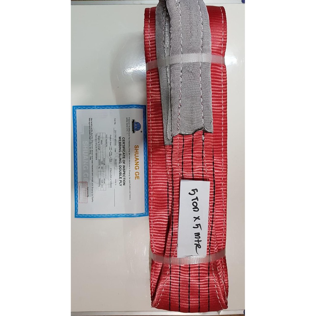 Webbing Sling Tali Angkat 5 Ton 5 Meter Shuang Ge China