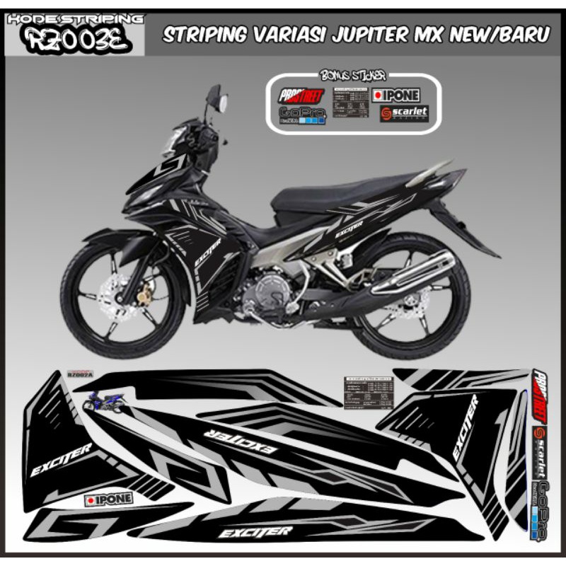 (Bisa COD) Striping stiker yamaha jupiter mx new 135 variasi grafis exciter JDM MX135 varaisai Thail