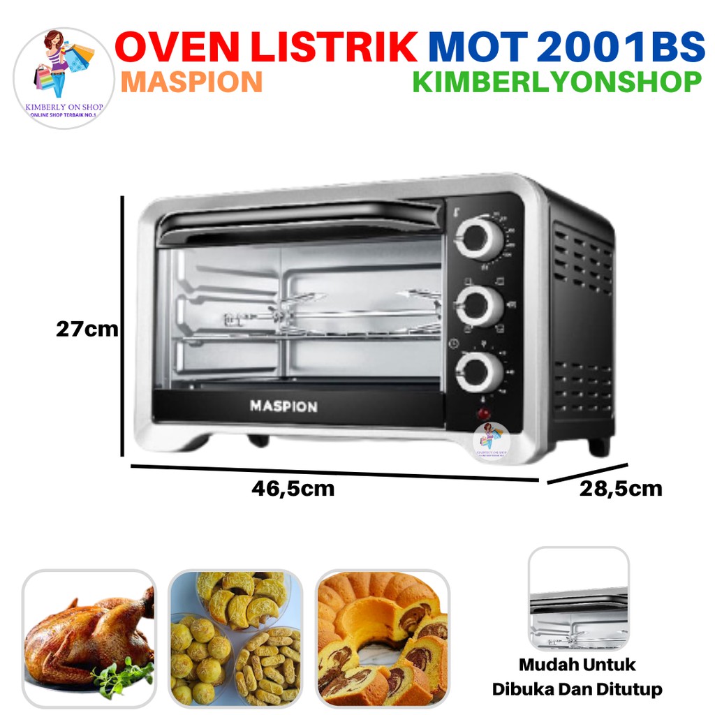 Kimberlyonshop Oven Listrik Toaster 20 Liter MOT 2001BS Maspion