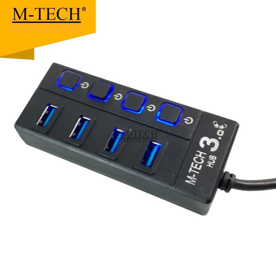 USB HUB 3.0 4 Port super speed 5Gbps with Led panjang kabel 1 meter / 30 Cm