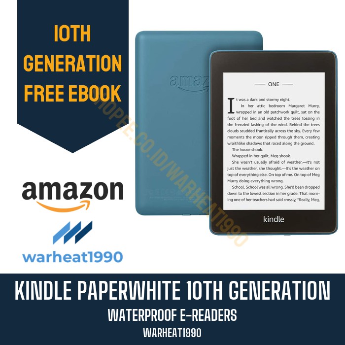 Amazon Kindle Paperwhite 10 / 10th Generation Waterproof Free Ebook-Twilight Blue