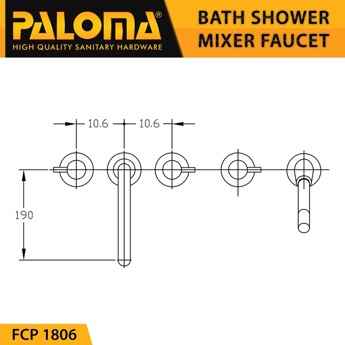 PALOMA FCP 1806 Keran Mixer Bathtub Shower Mandi Panas Dingin Kran Air