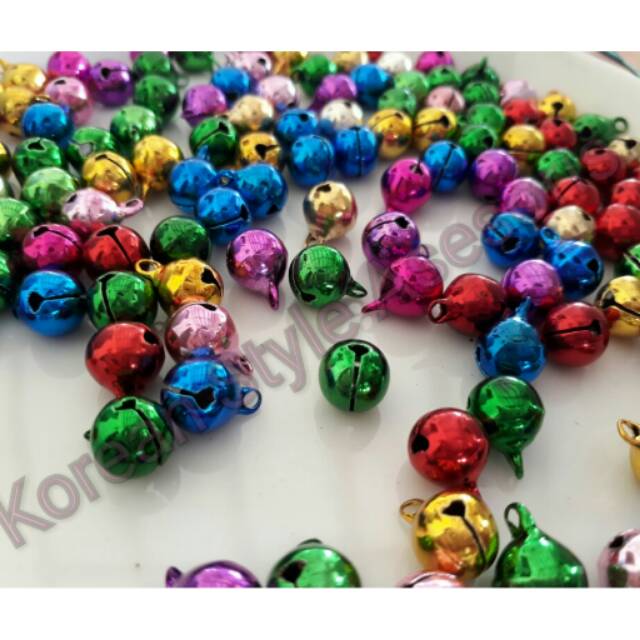 Kerincingan warna warni besar ukuran 1cm/10mm HARGA PER PACK ISI 12  KUALITAS SUPER