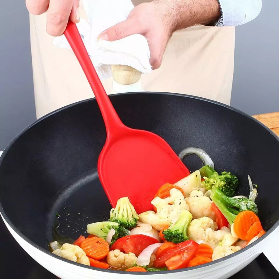 Sutil Spatula Sodet Silikon Spatula Tahan Panas Sodet Alat Masak Wajan-1