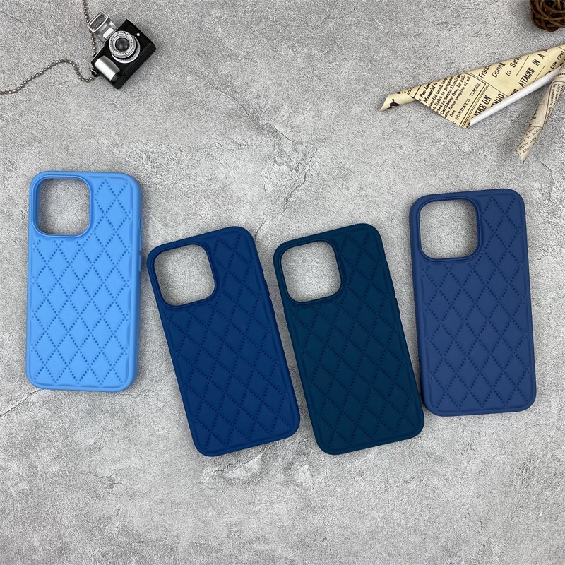 Soft Case Silikon Motif Kobalt Biru Untuk IPhone 13 12 11 Pro X XS MAX XR