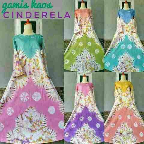 Gamis kaos cinderela muslim gamis murah setelan wanita long dress party kekinian grosir batik bali