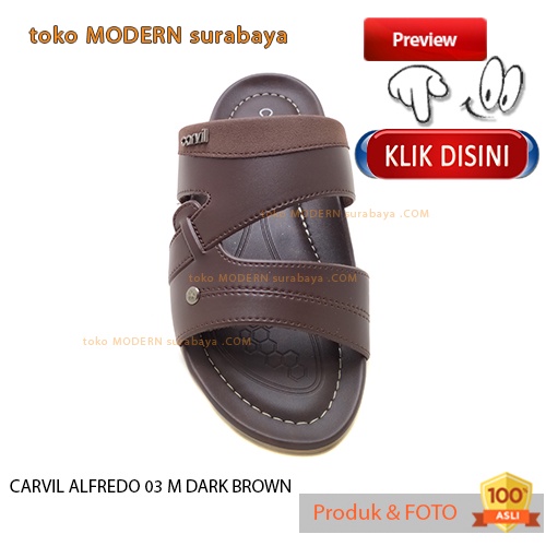 CARVIL ALFREDO 03 M DARK BROWN sandal pria sandal sopan casual slide