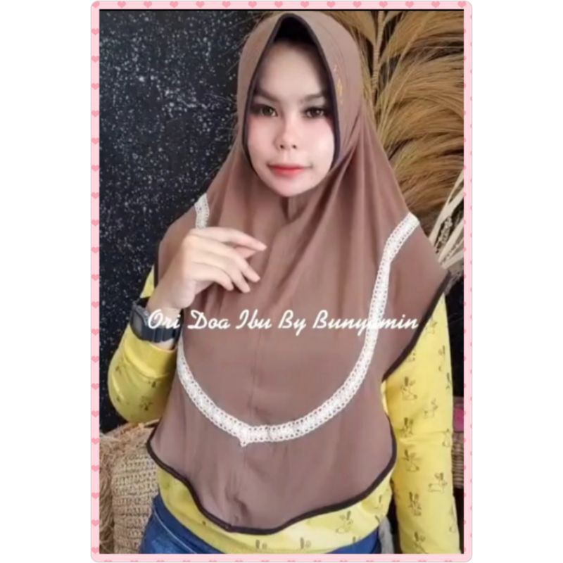Jilbab hijab kerudung instan Doa Ibu DOI Lis Renda