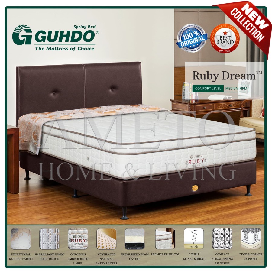Guhdo Springbed Ruby Dream Latex 180x200 Atlantic HB Sienna Full Set