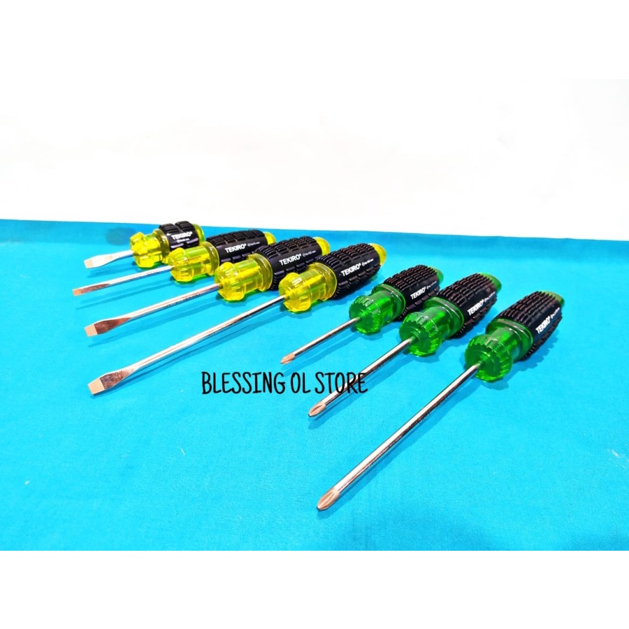 Tekiro Obeng Gagang Karet Plus Minus 6 mm 1 SET 7 PCS