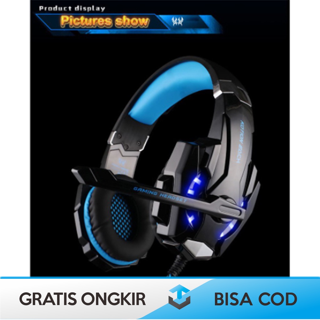 HEADSET GAMING LED KOTION EACH G9000 HEADBAND NYAMAN KEDAP SUARA LUAR