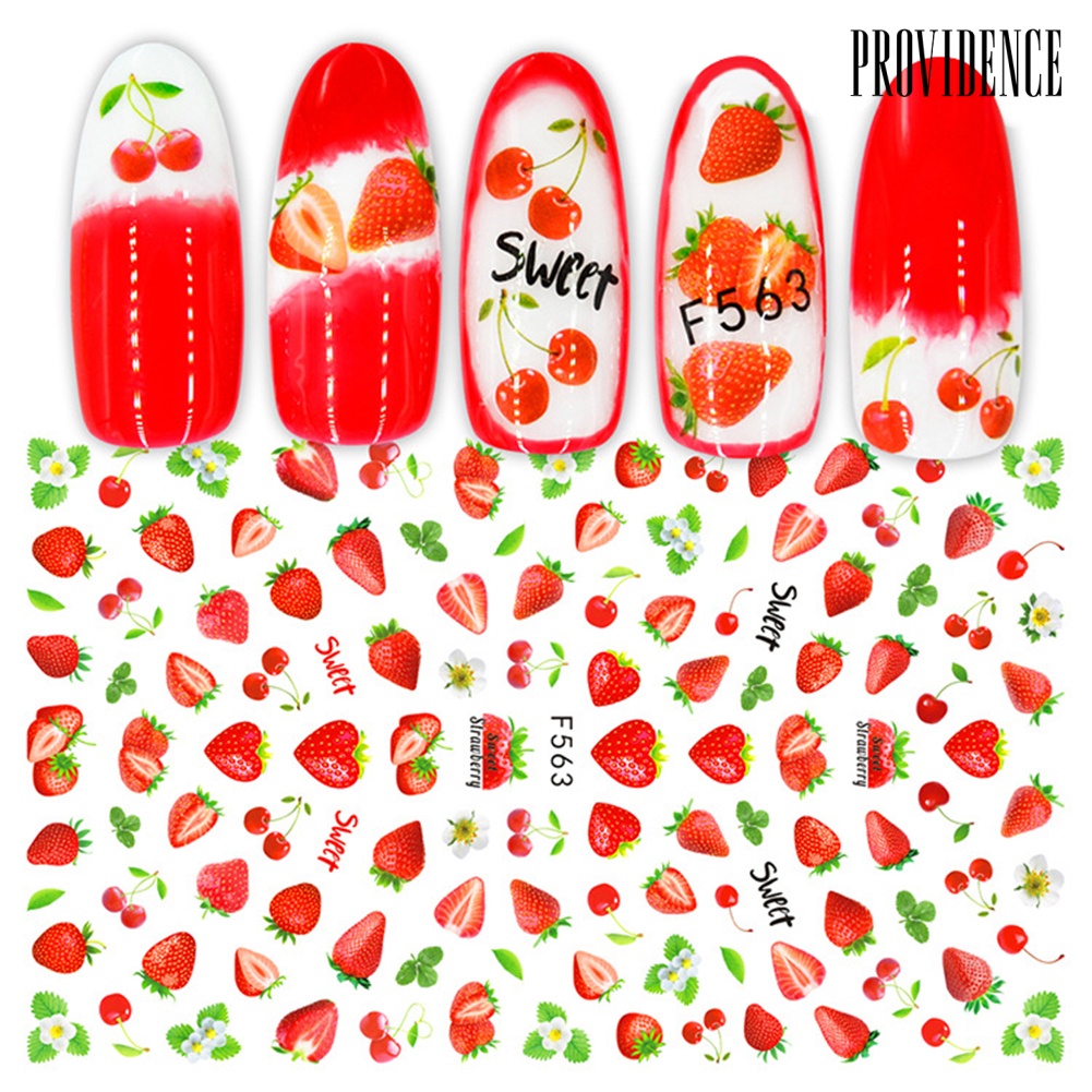 Providence Super Thin 3D English Letters Animal Fruit Leaf Nail Sticker Adhesive Decoration