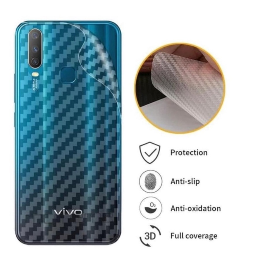 ANTI GORES BELAKANG SKIN CARBON VIVO Y51 2020 BARU - FA