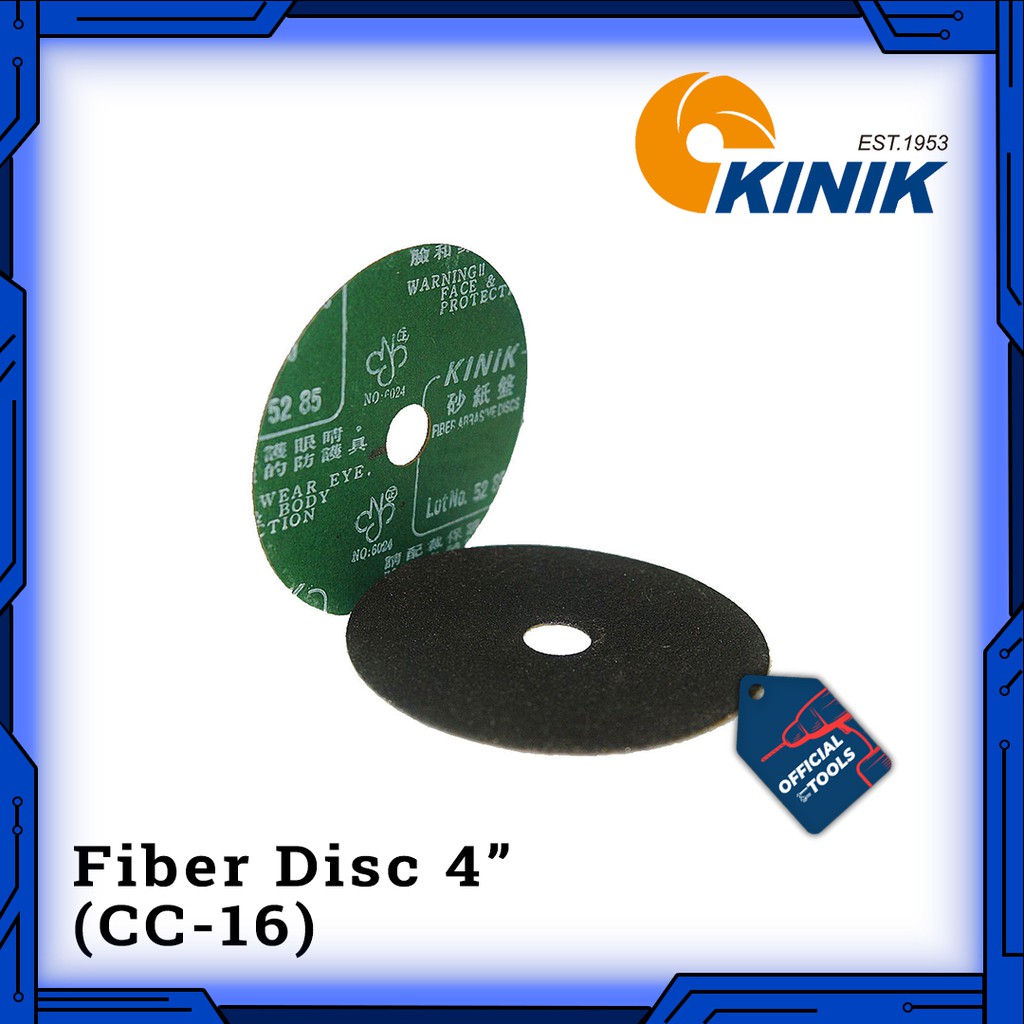 Amplas Bulat 4" Kinik Fiber Fibre Disc Grit CC16 CC 16