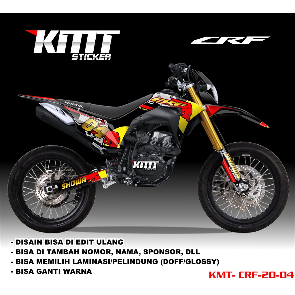 Decal Sticker CRF 150L Fullbody Motif Redbull Gold Kode 20-04