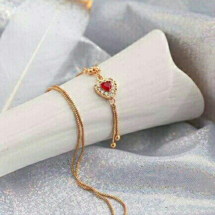 Kalung Perhiasan Permata Red Mewah 24k