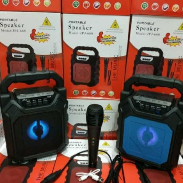 Speaker Bluetooth Portable JPJ-668 Free MIC KARAOKE colokan Kecil Speaker aktif bluetooth