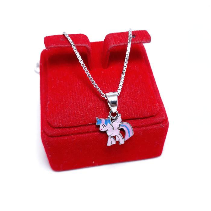 Termurah Kalung Anak Little Poni / Kuda Poni Perak Silver 925 Lapis Emas Putih