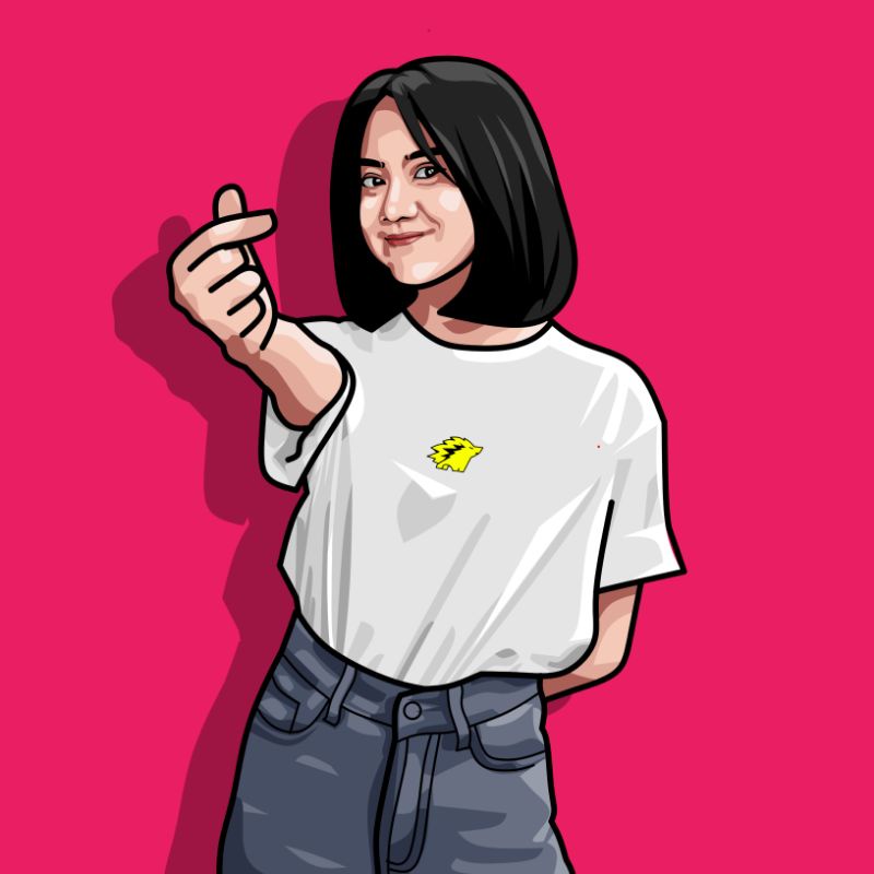 ilustrasi wajah / vektor wajah / wajah kartun / ilustrasi digital /  lukis wajah