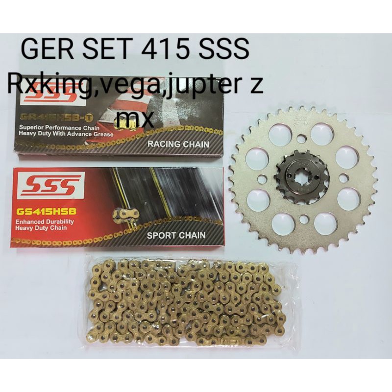 GER SET SSS/ GEAR SET SSS RACING 415 JUPITER Z VEGA R RX KING F1ZR RANTAI GOLD