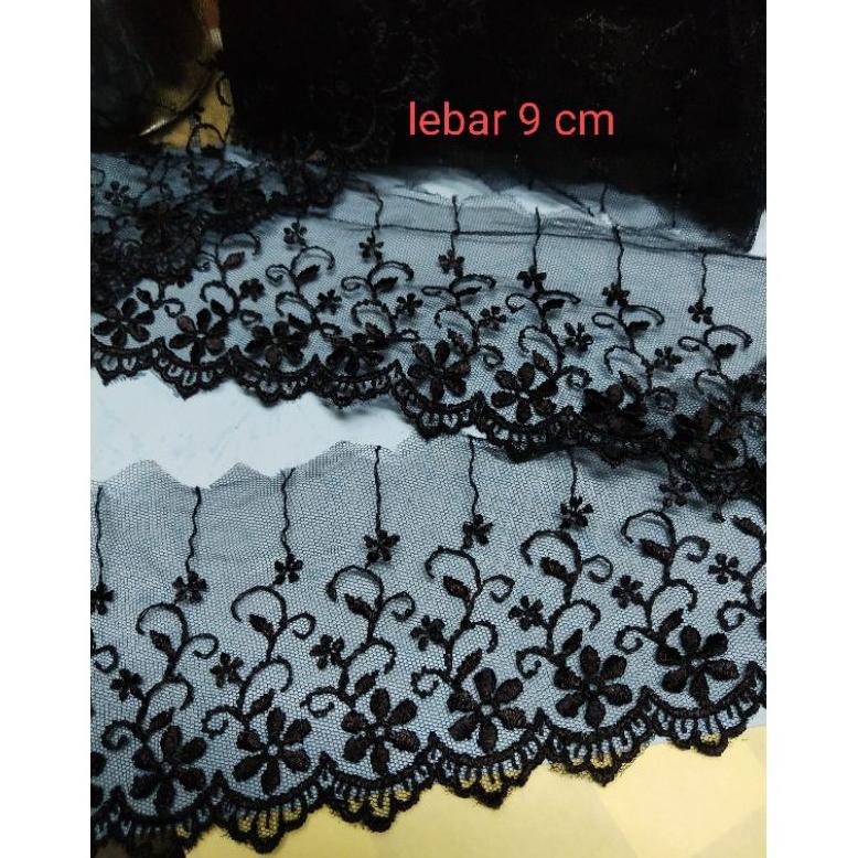 Renda Bordir Tille Renda Putih Hitam Renda Bordir Kain Renda Tile Kembang Renda Baju Renda Mukena