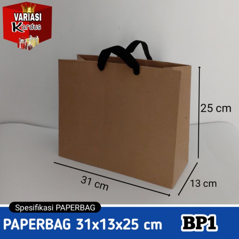 

ISI 12 BIJI PAPER BAG MURAH 31x13x25 BP1 | KANTONG | TAS KERTAS | PAPERBAG POLOS