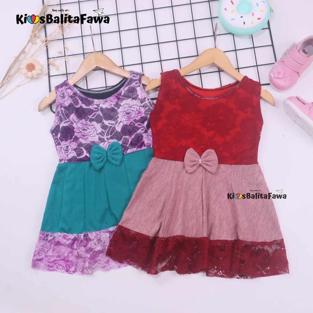 Dress Zulfa uk Bayi 6-18 Bulan / Dres Brukat Kensi Anak Perempuan Baju Brokat Balita Cewek Pakaian