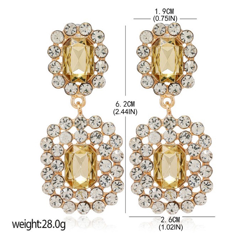 Anting Gantung Panjang Model Geometri Bahan Alloy Anti Karat Untuk Wanita