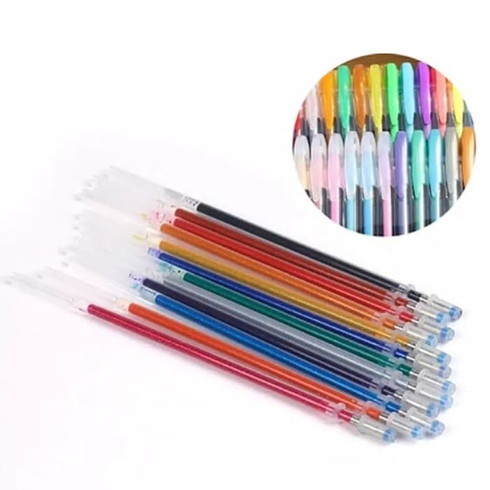 60pc Refill Pulpen Gel Ink 1.0mm BallPoint Graffiti Fluorescent -RPG01