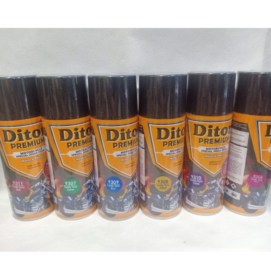 Pilok Pilox Cat Semprot DITON Premium 400cc Warna Glossy Doff Metalik (Clear, Black, White, dll)