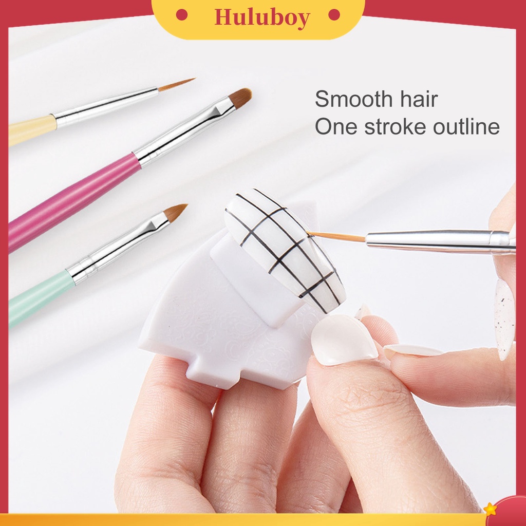 Huluboy Huluboy♡ 6pcs / Set Pen Liner Kuku Warna Macaron Untuk Nail Art