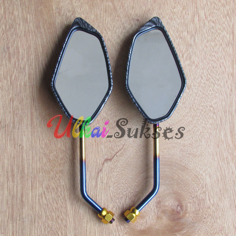 Spion Motor Karbon l Spion Thailook Style Carbon BG Model Jupiter Two Tone Asli Bakaran Universal Yamaha Tangkai Panjang Kualitas Standar Original Murah