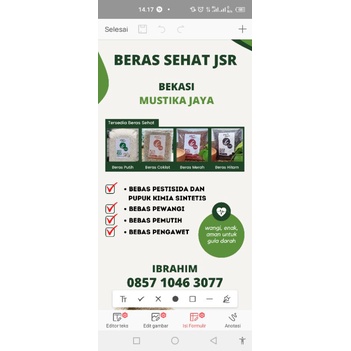 

Beras Sehat Jsr Organik (dr. Zaidul Akbar)