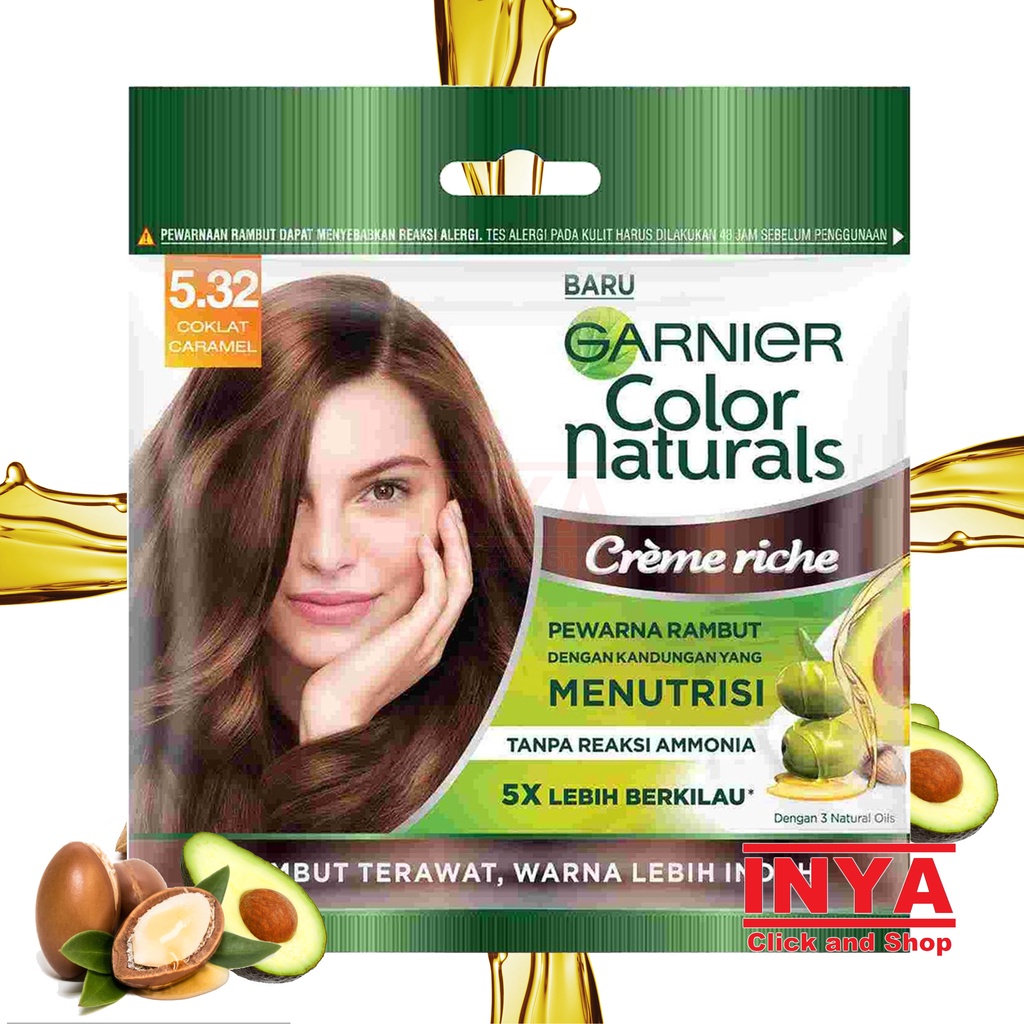 GARNIER COLOR NATURAL CRÈME RICHE 5.32 COKLAT CARAMEL 20mlx20gr SACHET