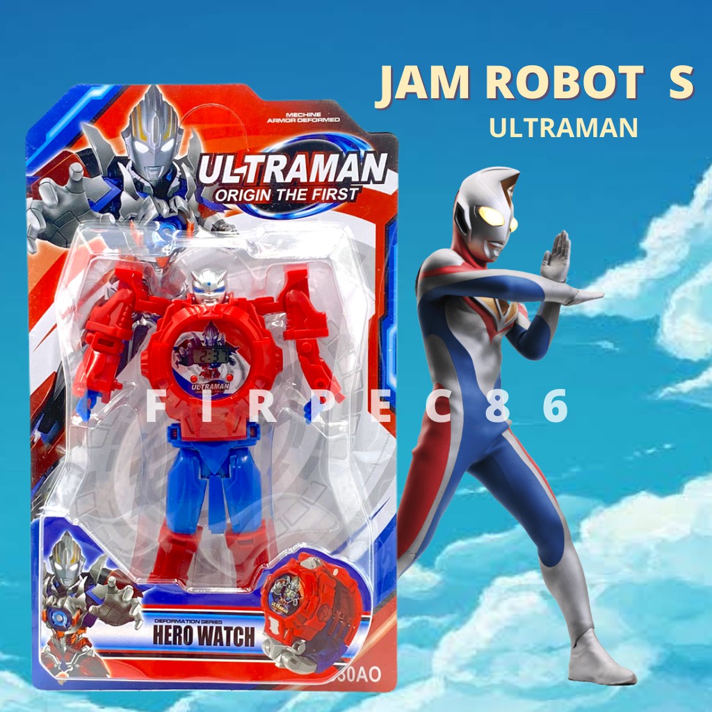 F86 Jam Tangan Anak Robot Transformers Bentuk Robot Mode Super-Hero Karakter Digital Grosir Murah