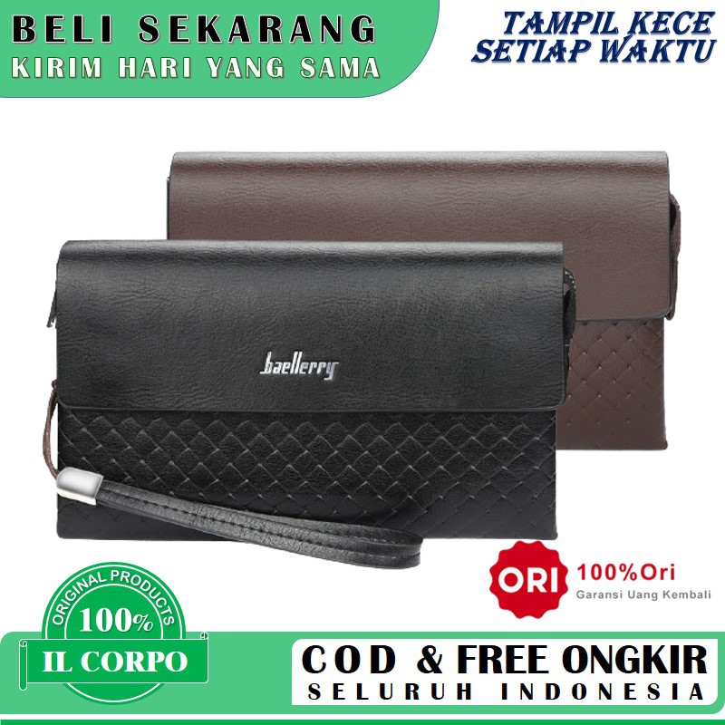 Dompet Besar Pria dan Wanita Kulit Asli Clutch Bag Pesta Import Mewah Anti Air Tas Genggam Handbag P