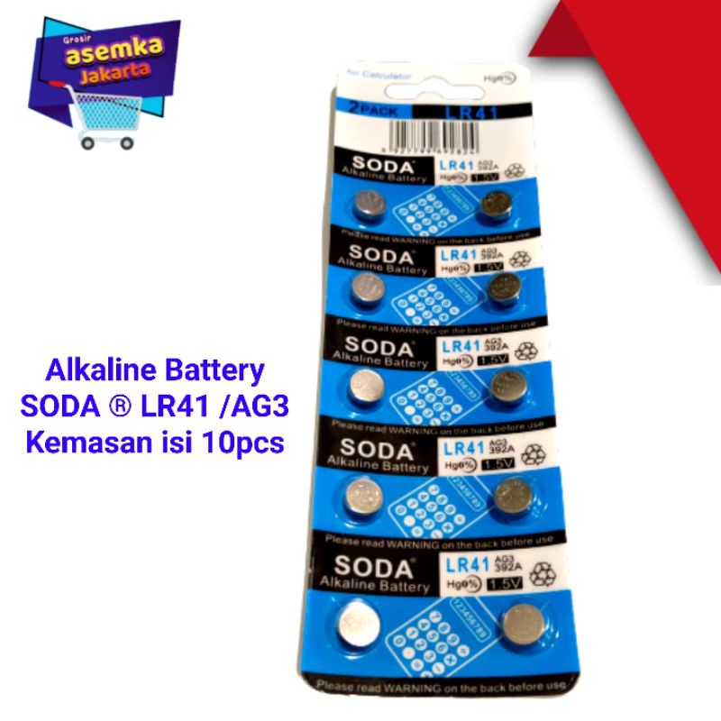 Batu Battery Kancing AG3/LR41 lembaran 10pcs