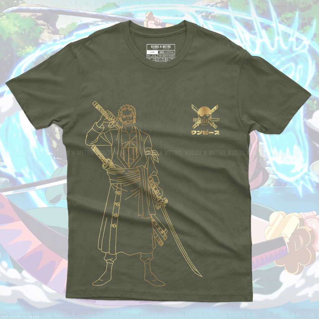 Tshirt Zoro Battle Gold Army Anime Manga One Piece Premium Unisex